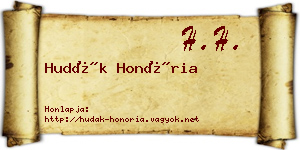 Hudák Honória névjegykártya
